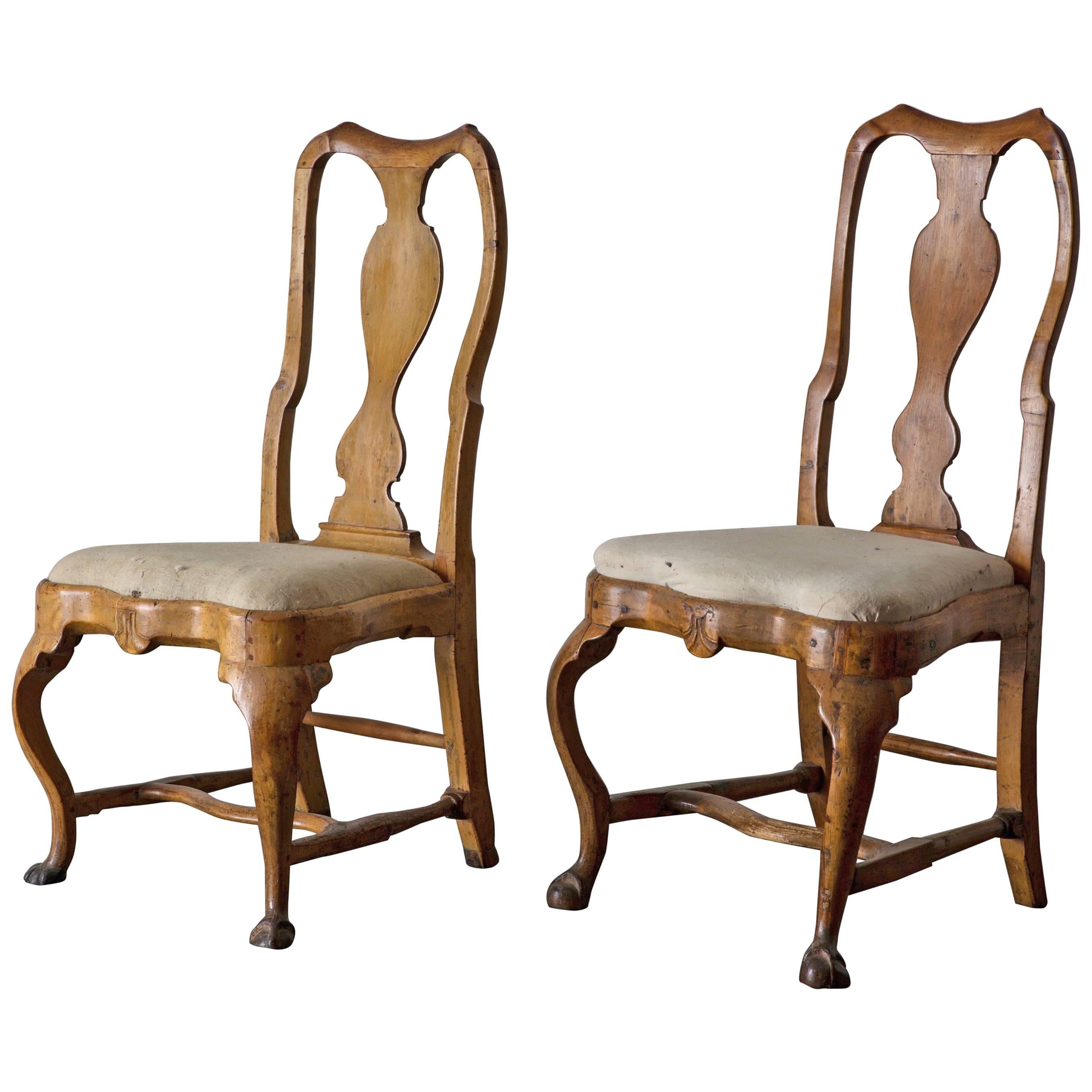 Chairs Pair of Swedish Rococo Period 18th Century, Sweden