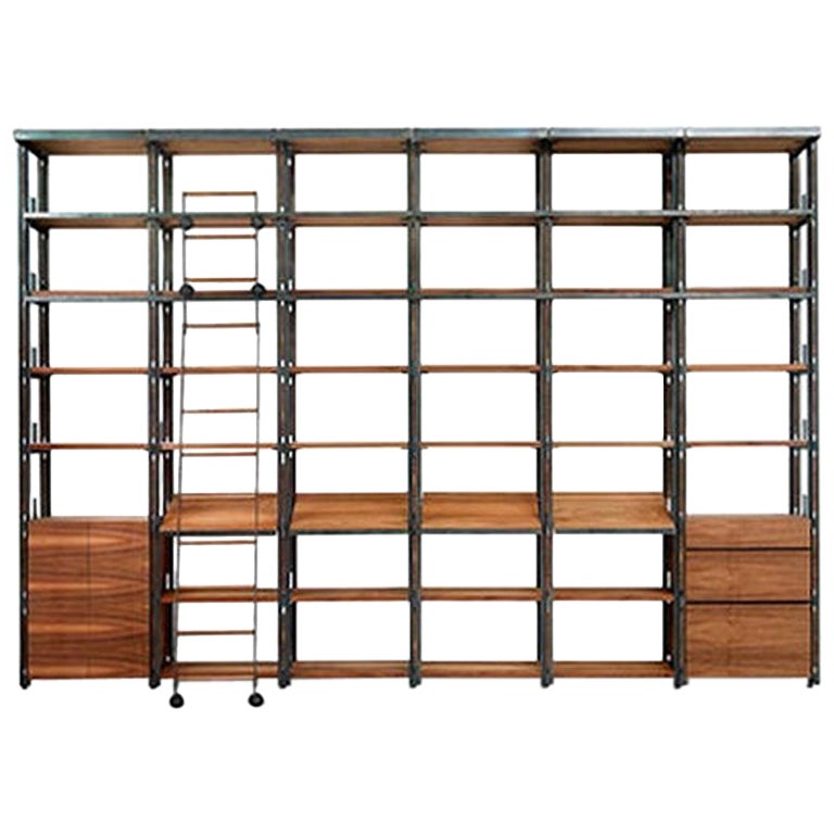MCM Orange Plastic Modular Shelving "Umbo" System / Bookcase by