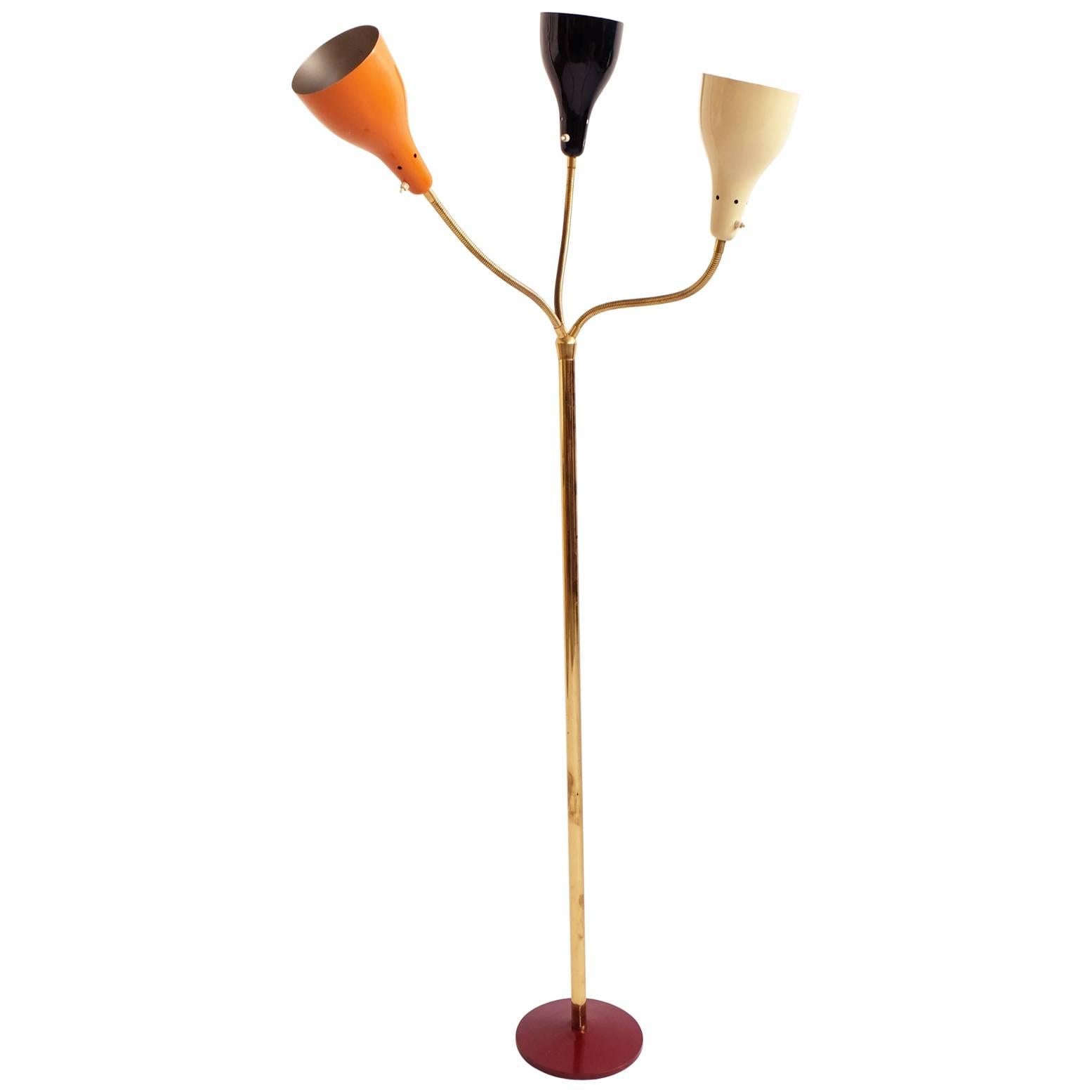 Tree Arms Adjustable Italian Design Floor Lamp For Sale