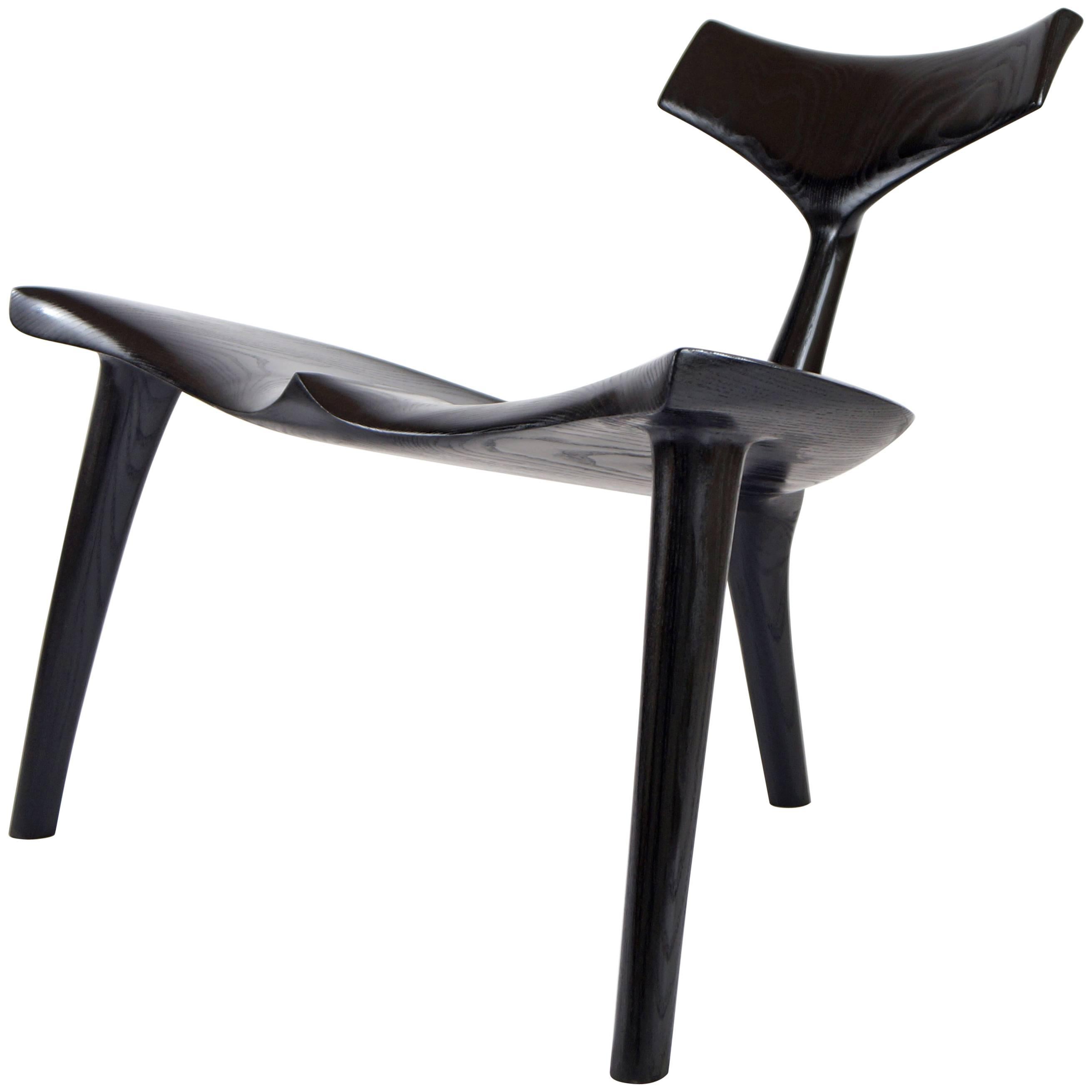 Black Ash Whale Chair MS82, Handcrafted and Designed by Morten Stenbaek