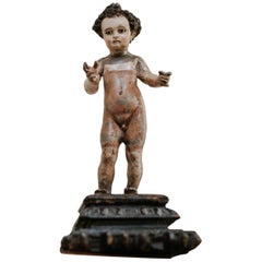18th Century Lead Statue of Baby Jesus