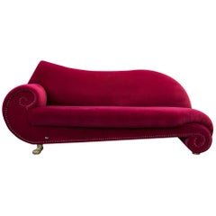 Bretz Gaudi Designer Sofa Fabric Rubin Red Three-seat Gold Modern Elegant