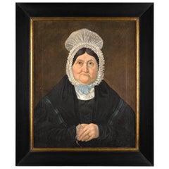 English Naïve School Portrait of Mary Morris from Burley, Culmington, Shropshire