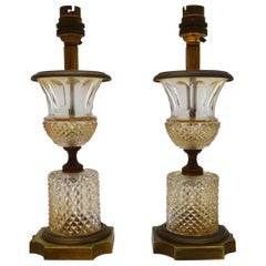 Pair of Antique Crystal Table Lamps