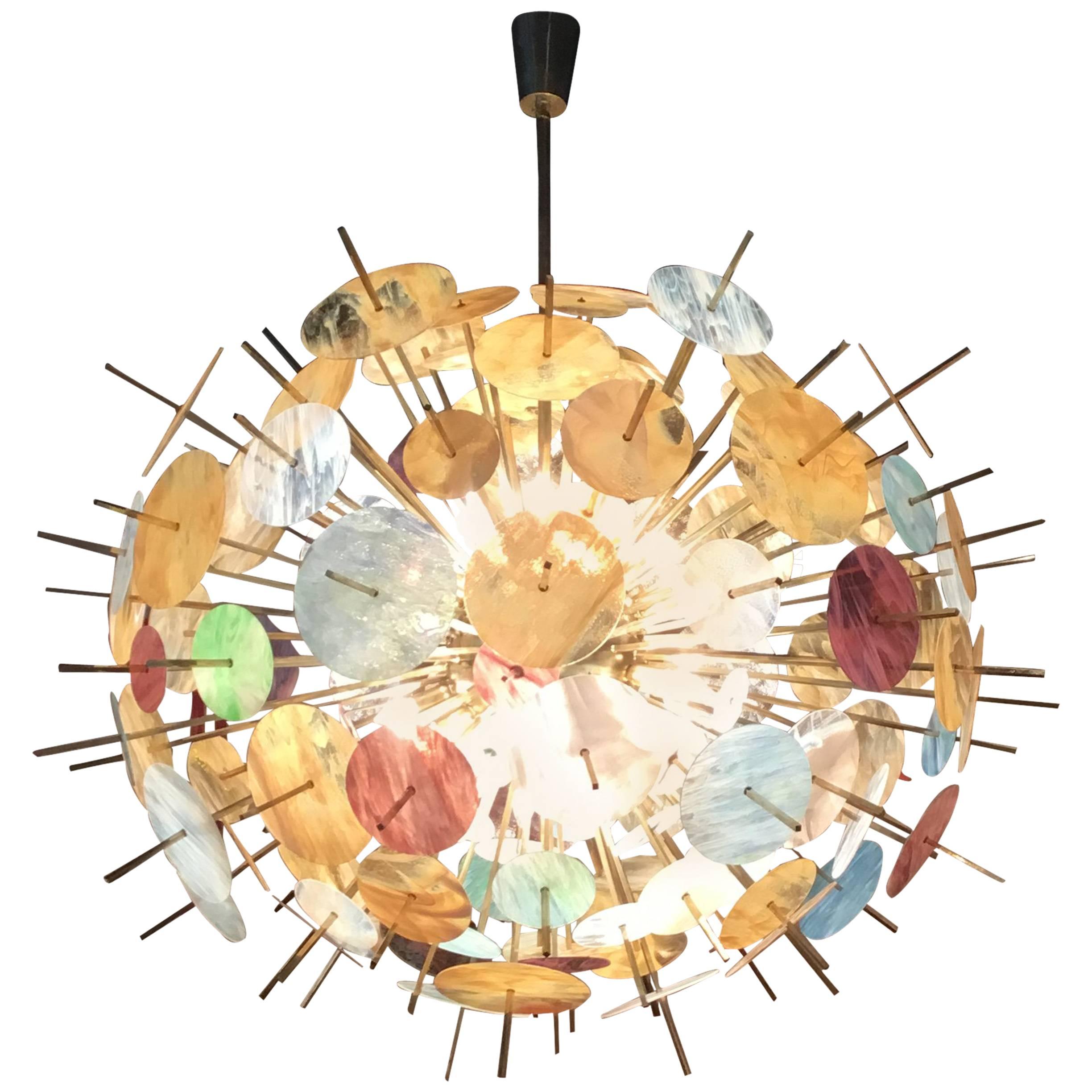 "Big Bang" Murano Glass Chandelier, Made in Italy, 2000