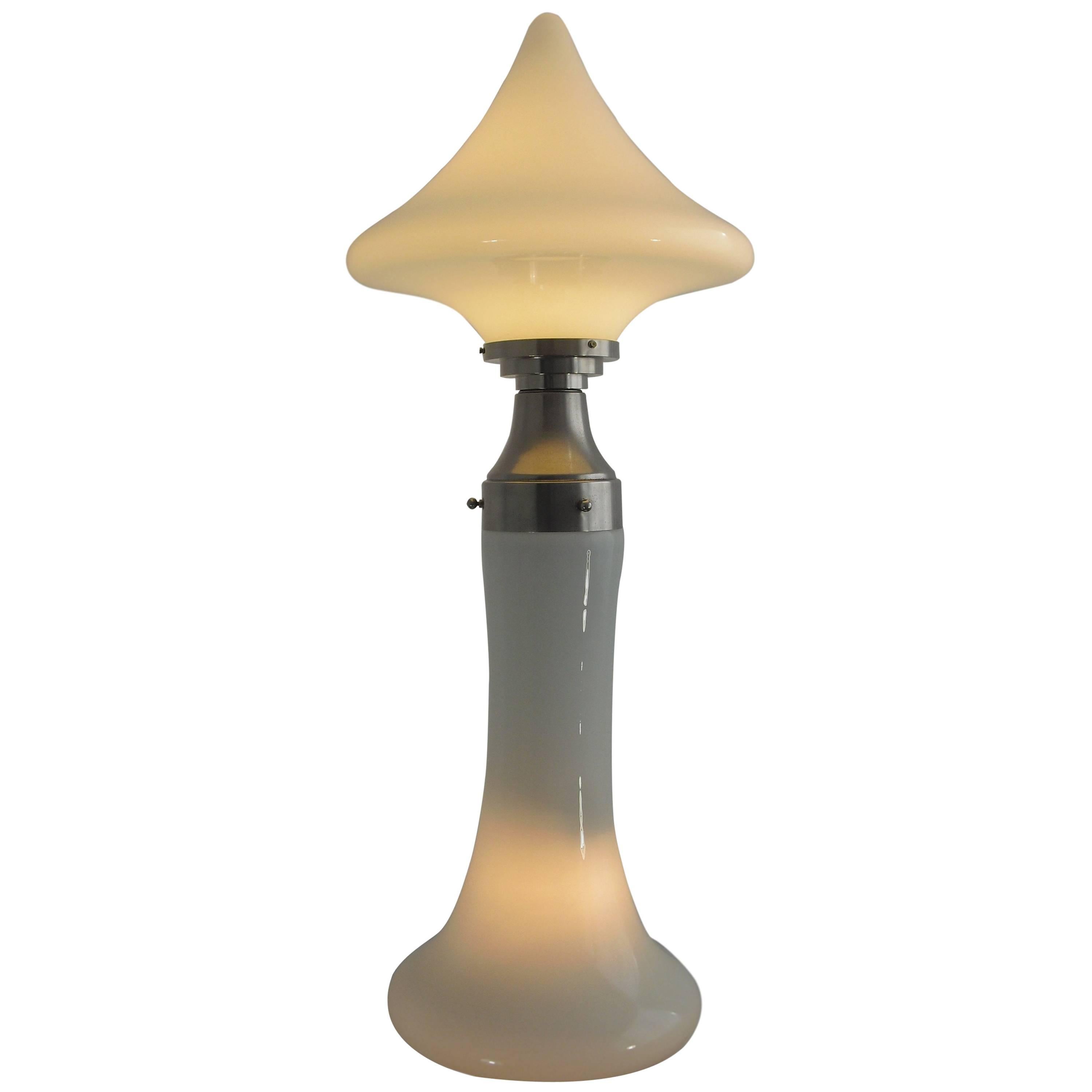 Rare Mid-Century Modern Glass Floor Lamp in Mazzega Style