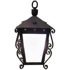 Mizner Style Iron Hanging Lantern