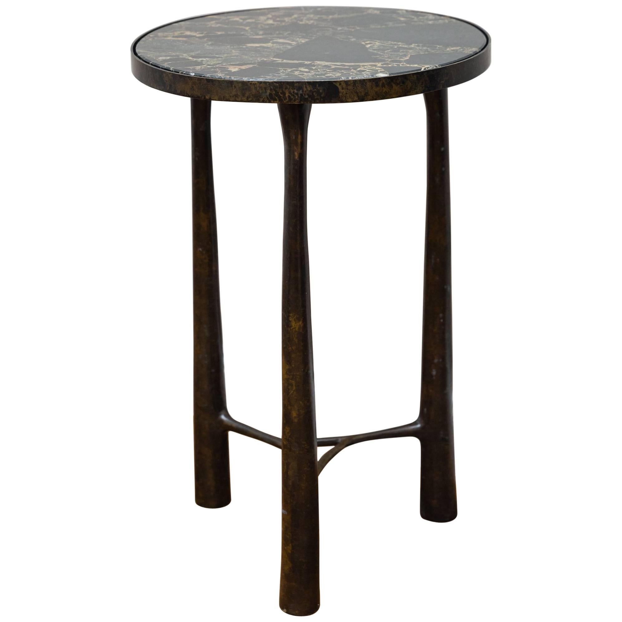 Side Table Bronze and Marble im Angebot