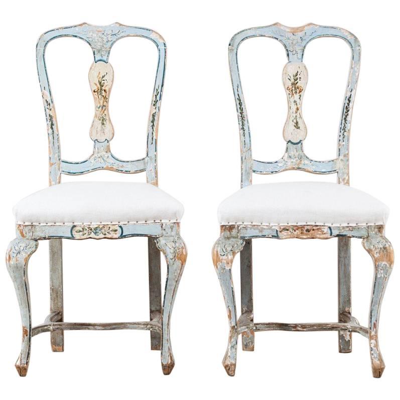 Pair of Painted Italian Chairs, circa 1800