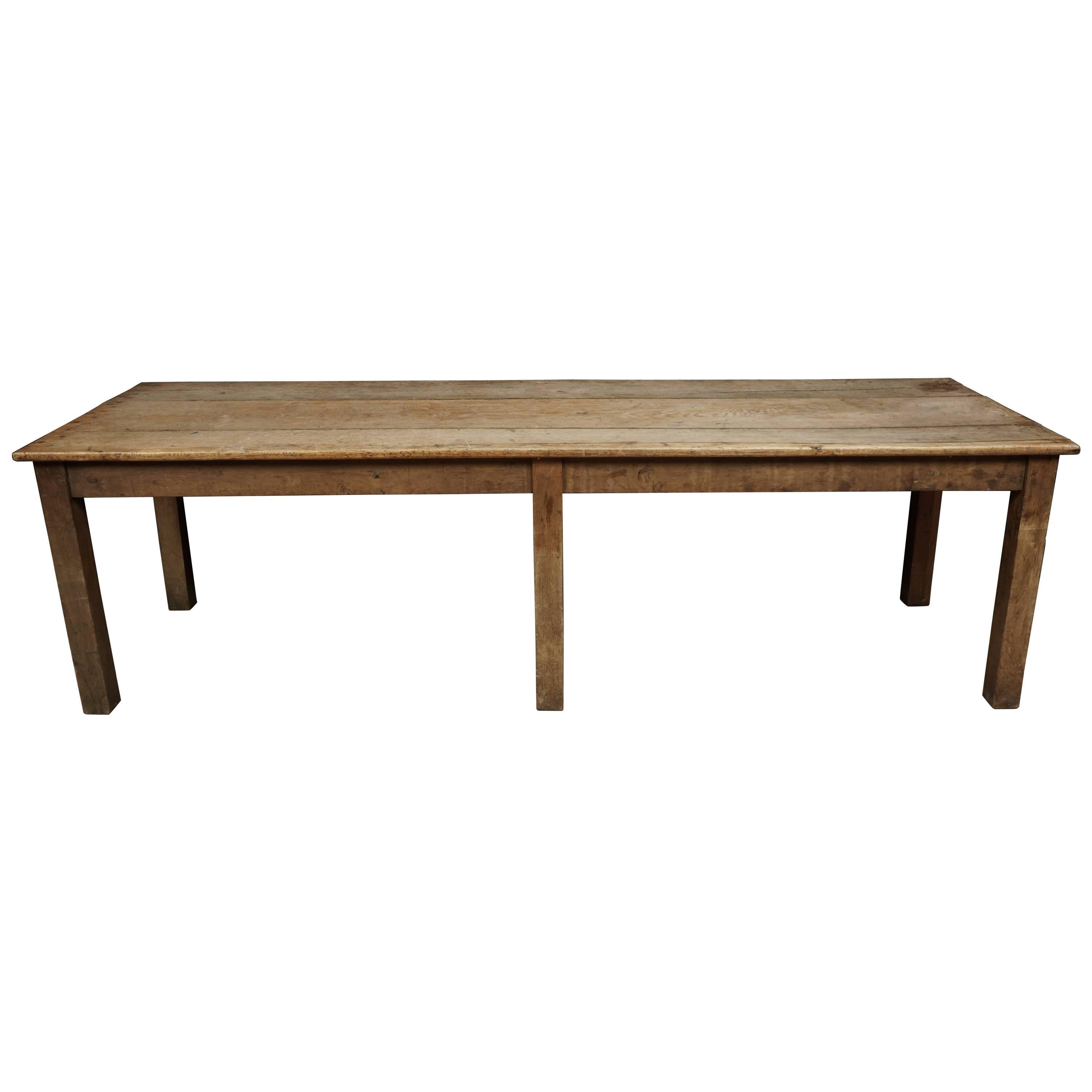 Large Oak Dining Table from France, circa 1940