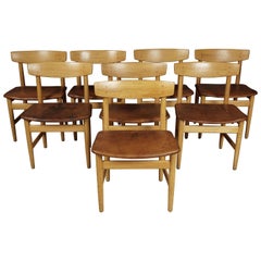 Set of Eight Dining Chairs Designed by Børge Mogensen, Model "Oresund"