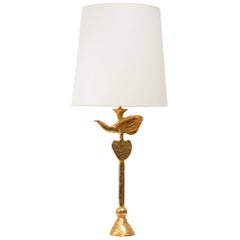 Gilded Bronze Table Lamp by Pierre Casenove, Edited by Fondica