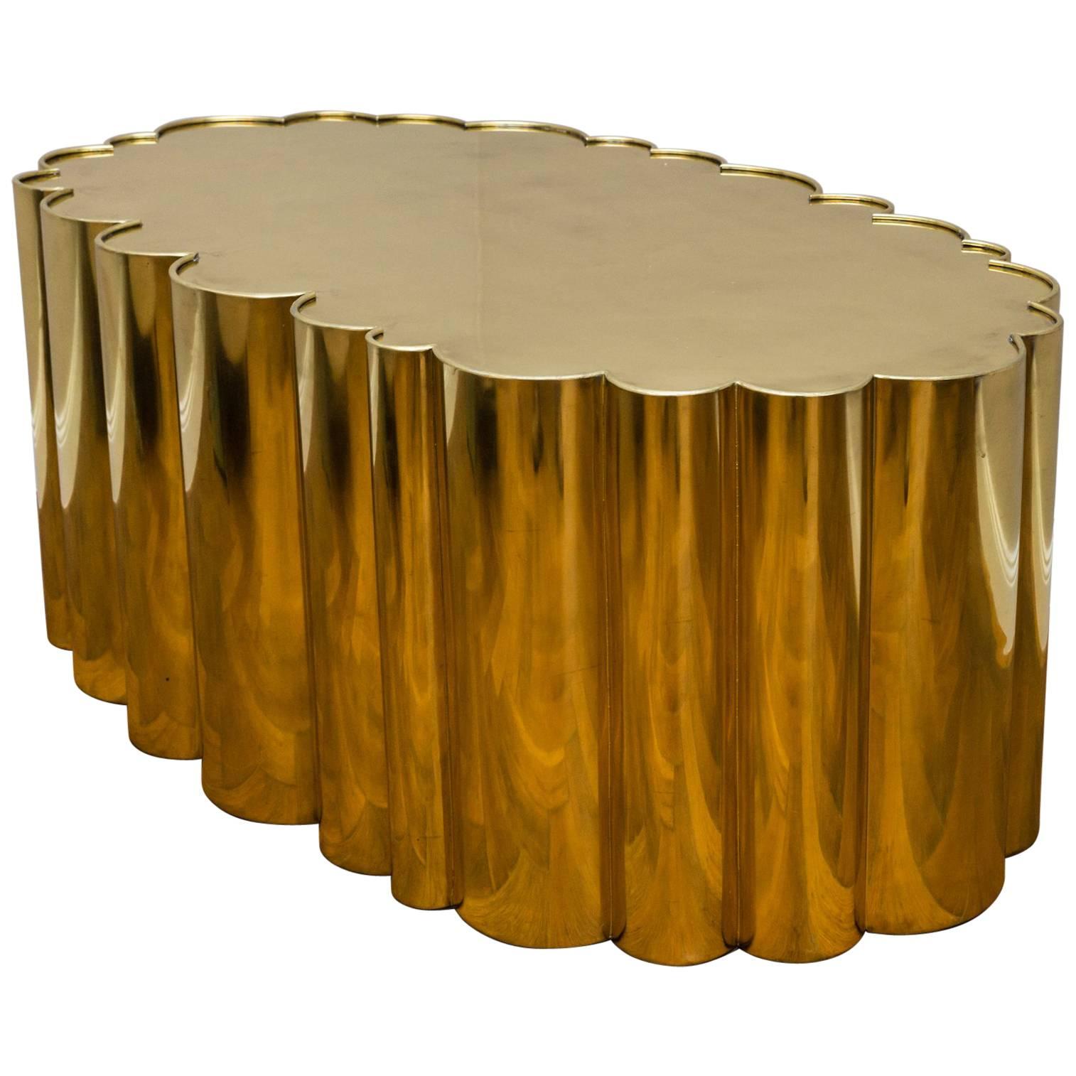 Brass Coffee Table "Cloud" For Sale