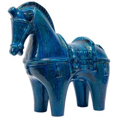 Bitossi "Rimini Blue" Ceramic Horse