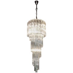 Vintage Murano Glass Spiral Chandelier by Venini