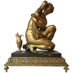 19th Century Gilt-Bronze Sculpture, Suzanne Au Bain, Epoque Restauration