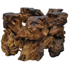 Burl Wood Free Form Driftwood Tree Branch Wood Coffee Table Base Naturalist