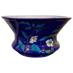 Théodore Deck Japonisme Aesthetic Blue-Ground Faience Jardinière, circa 1880