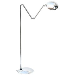 Articulated Chrome Floor Lamp by Herbert H. Schultes