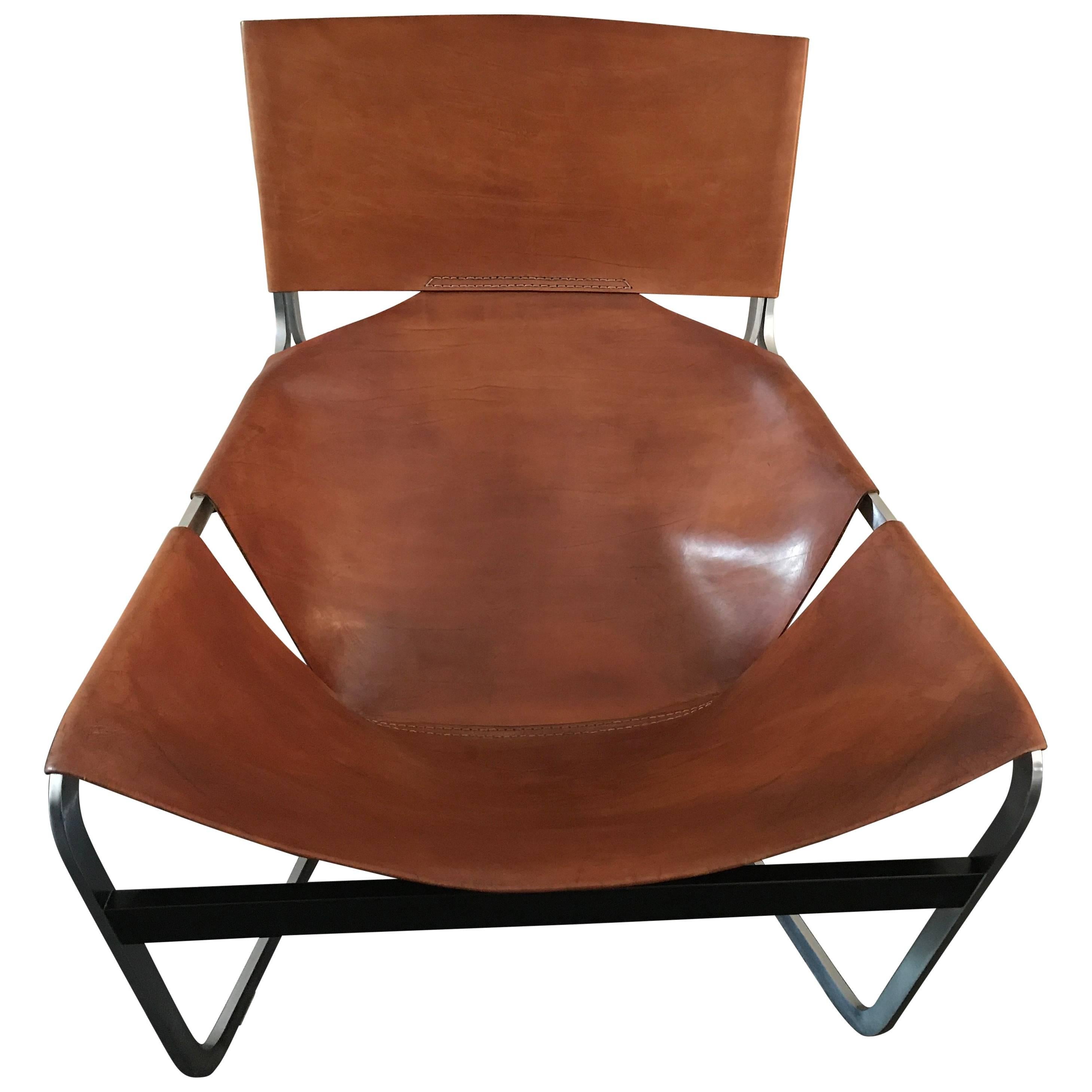 Stunning Original Saddle Leather Pierre Paulin F444 Lounge Chair for Artifort