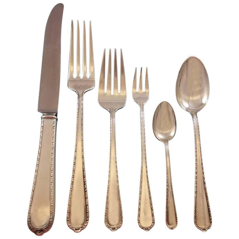 Silverware Pine Tree Pattern Pine Tree by International Sterling Silver Flatware Eight Set Service ...