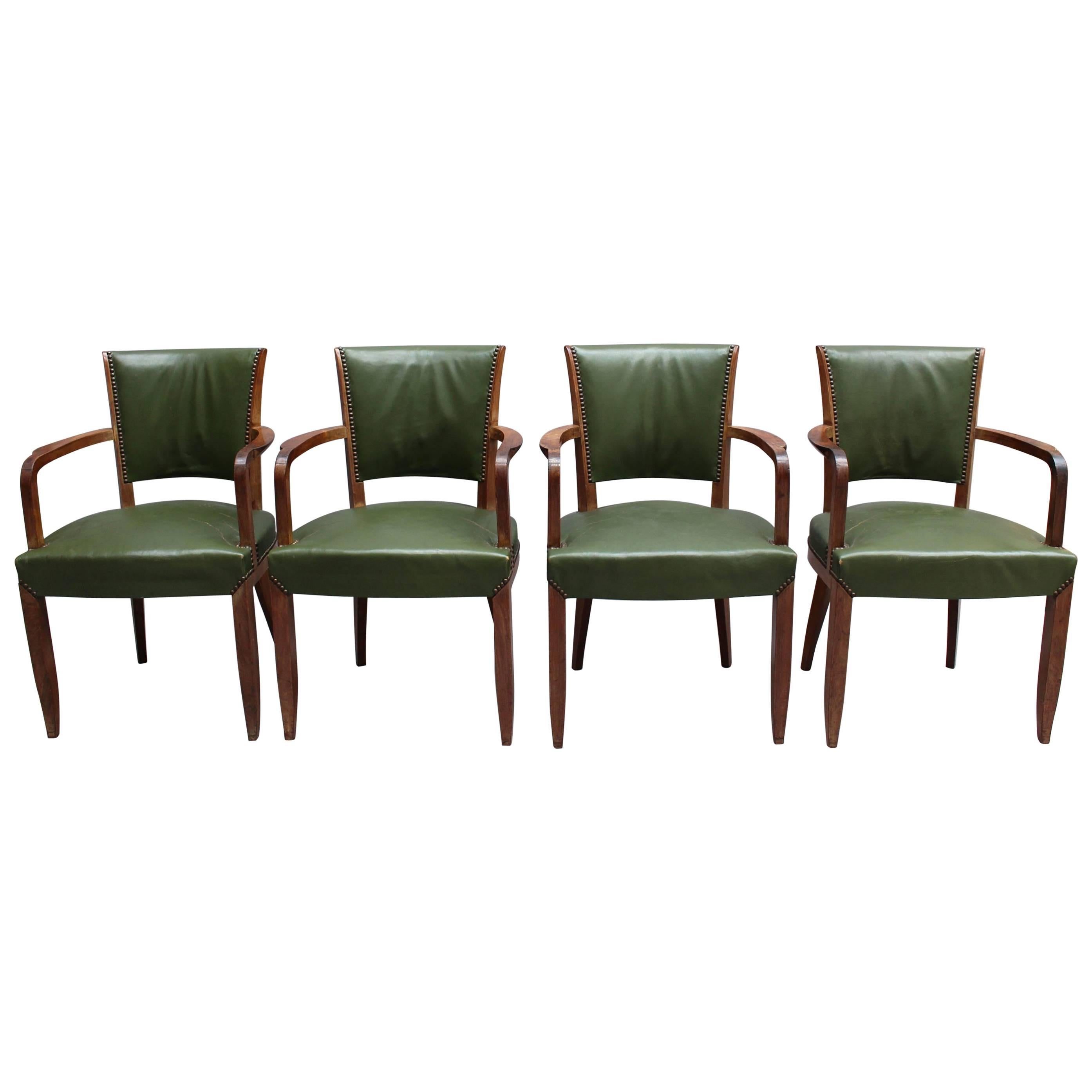 Set of Four Fine French Art Deco Rosewood Armchairs 