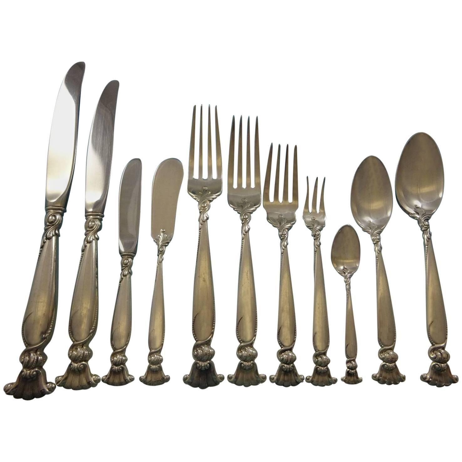 Romance of the Sea by Wallace Sterling Silver Flatware Set Service 111 Pieces