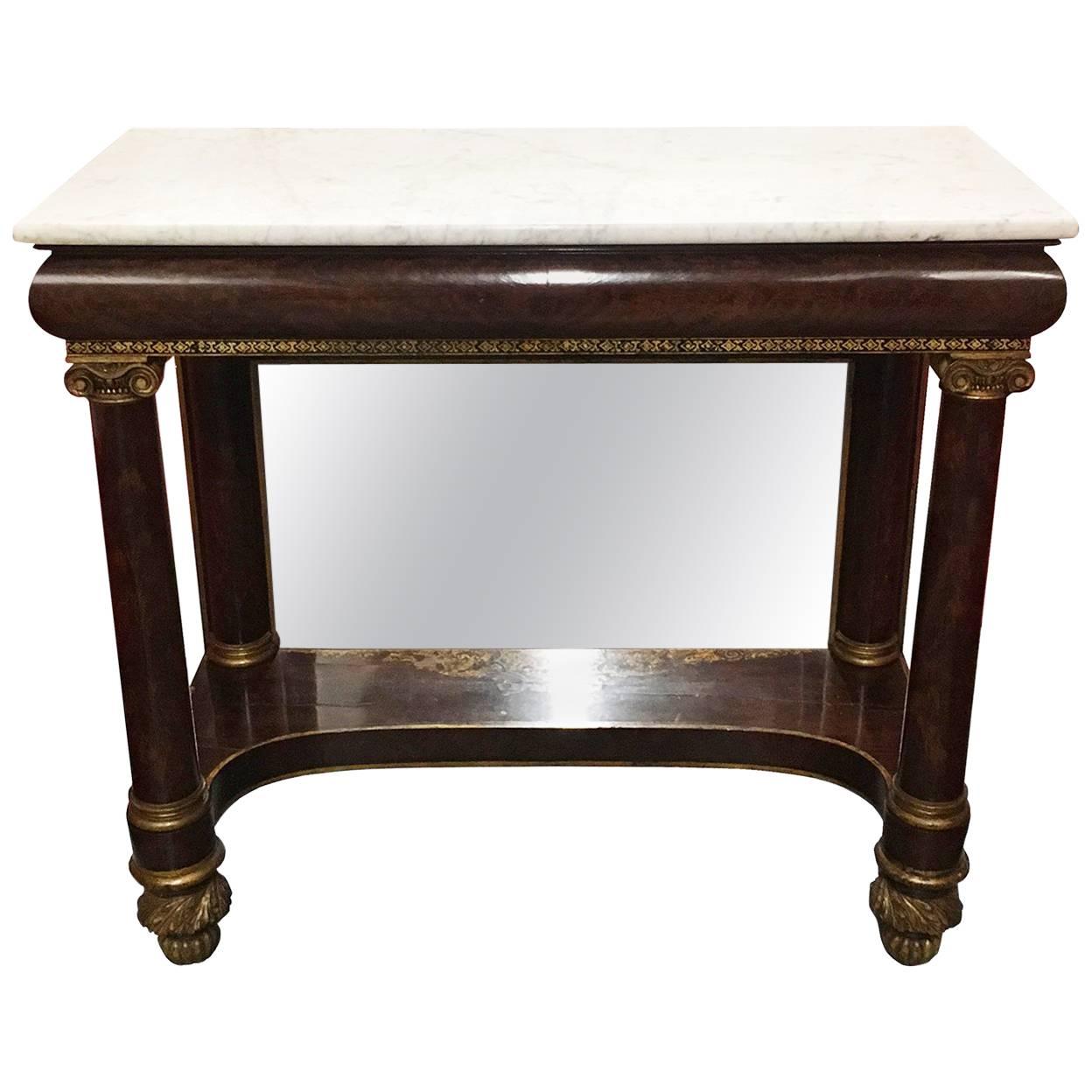 New York Classical Pier Table with Marble Top For Sale