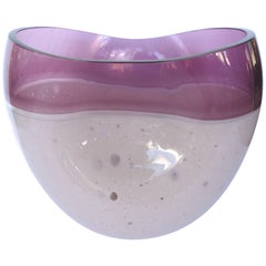 Vintage Alfredo Barbini Oggetti Large Blown Art Glass Vase, Signed, Numbered 76