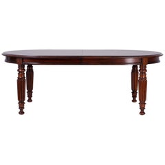 Large Vintage Mahogany Oval Shaped Dining Table