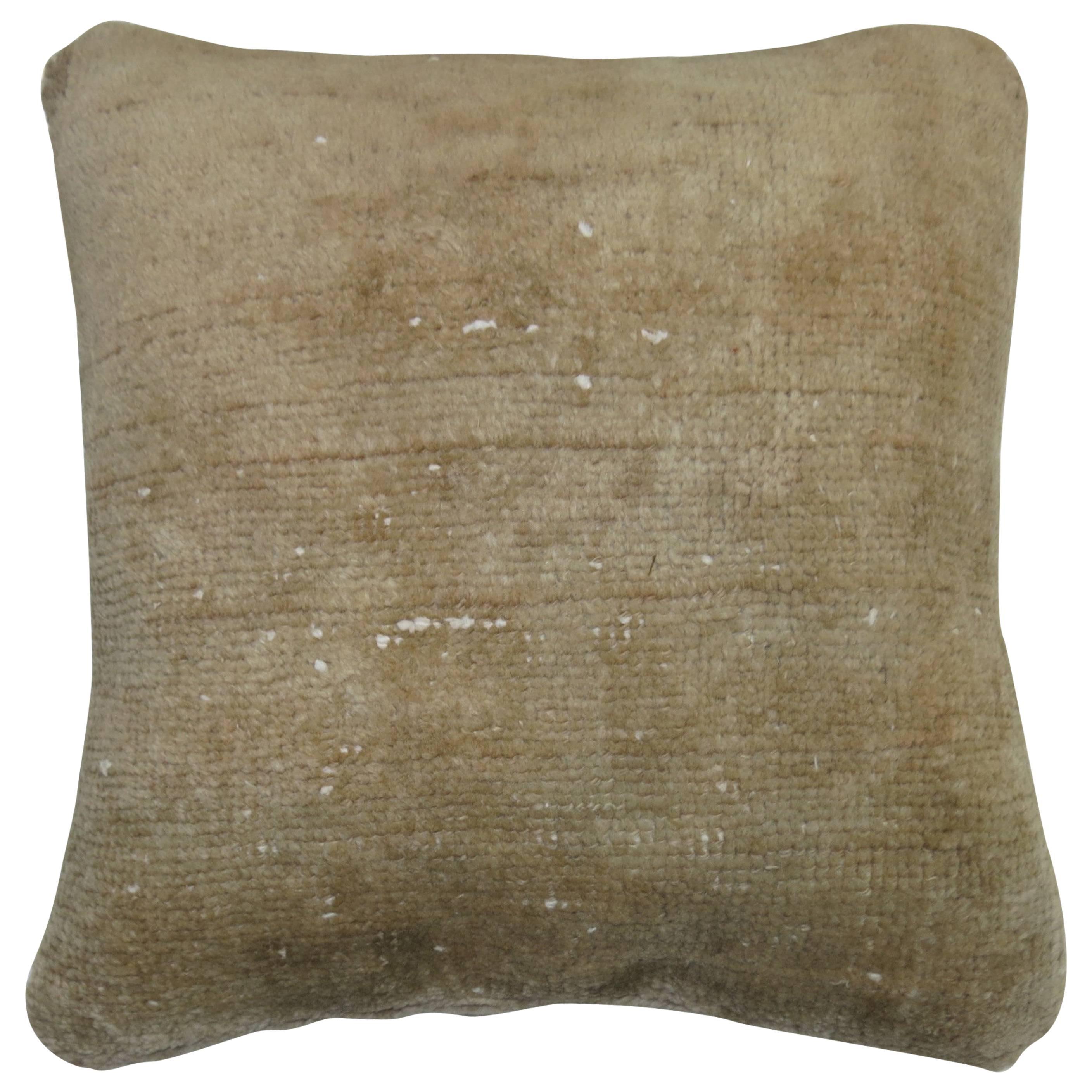 Neutral Vintage Oushak Rug Pillow For Sale