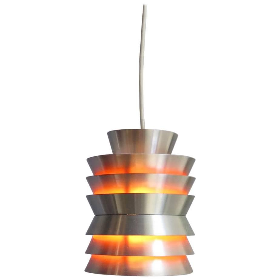 Danish Aluminium and Orange Interior Pendant Lamp
