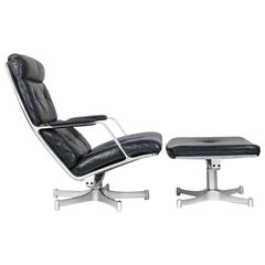 P. Fabricius & J. Kastholm Lounge Chair and Ottoman Model FK 85