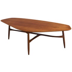 Danish Freeform Coffee Table with Tripod Legs