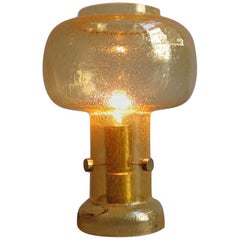 Bubbled Golden Glass Table Lamp