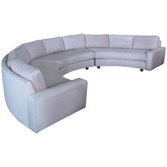 Milo Baughman Semi-Circular Curved Sectional Sofa