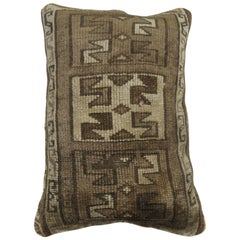 Vintage Brown Tribal Turkish Rug Pillow