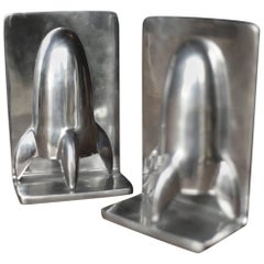 1970s Space Age Chrome Bookends
