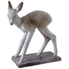 "Bambi" Glazed Ceramic Sculpture by Else Bach, Germany