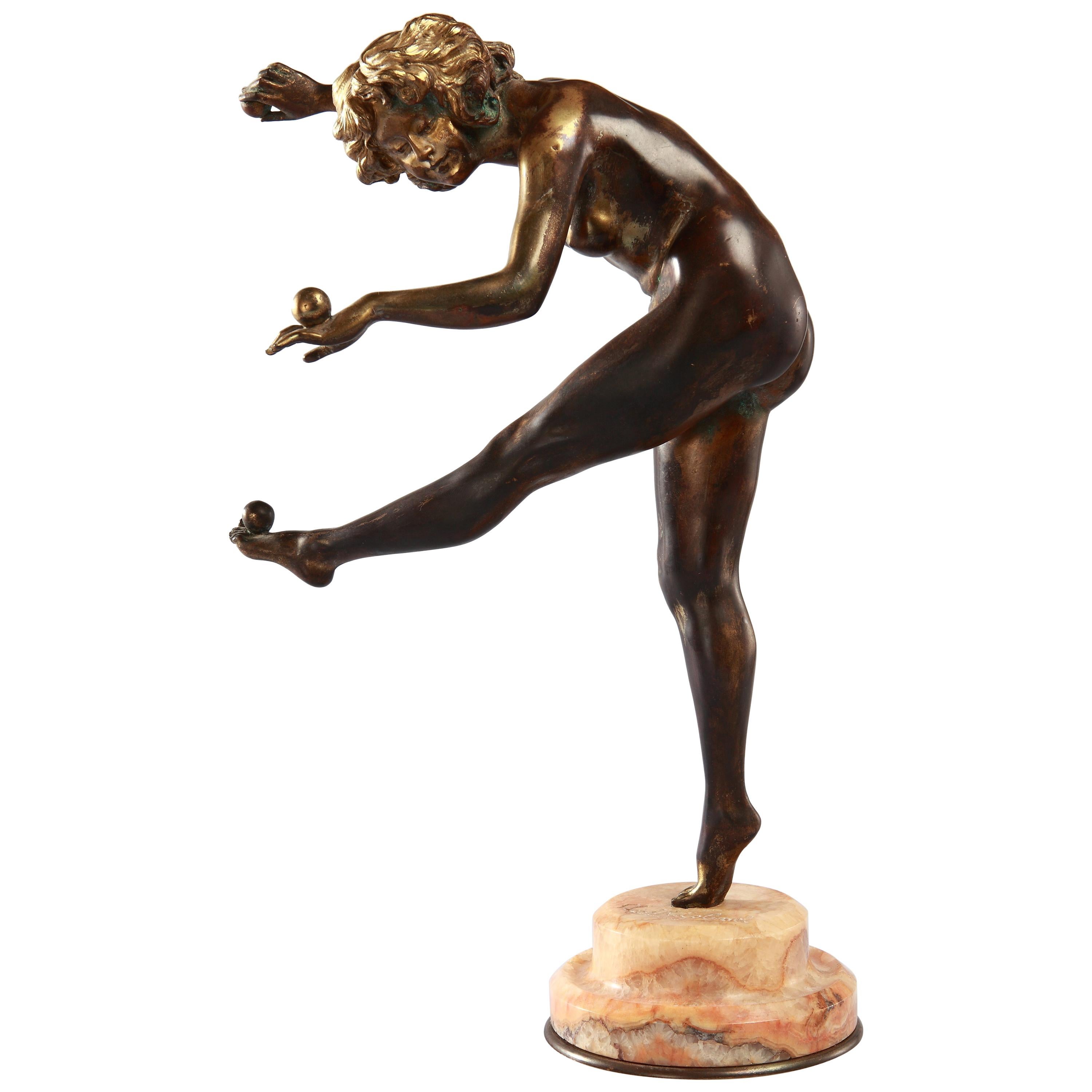 Art Deco Bronze "The Juggler" by Claire Colinet For Sale
