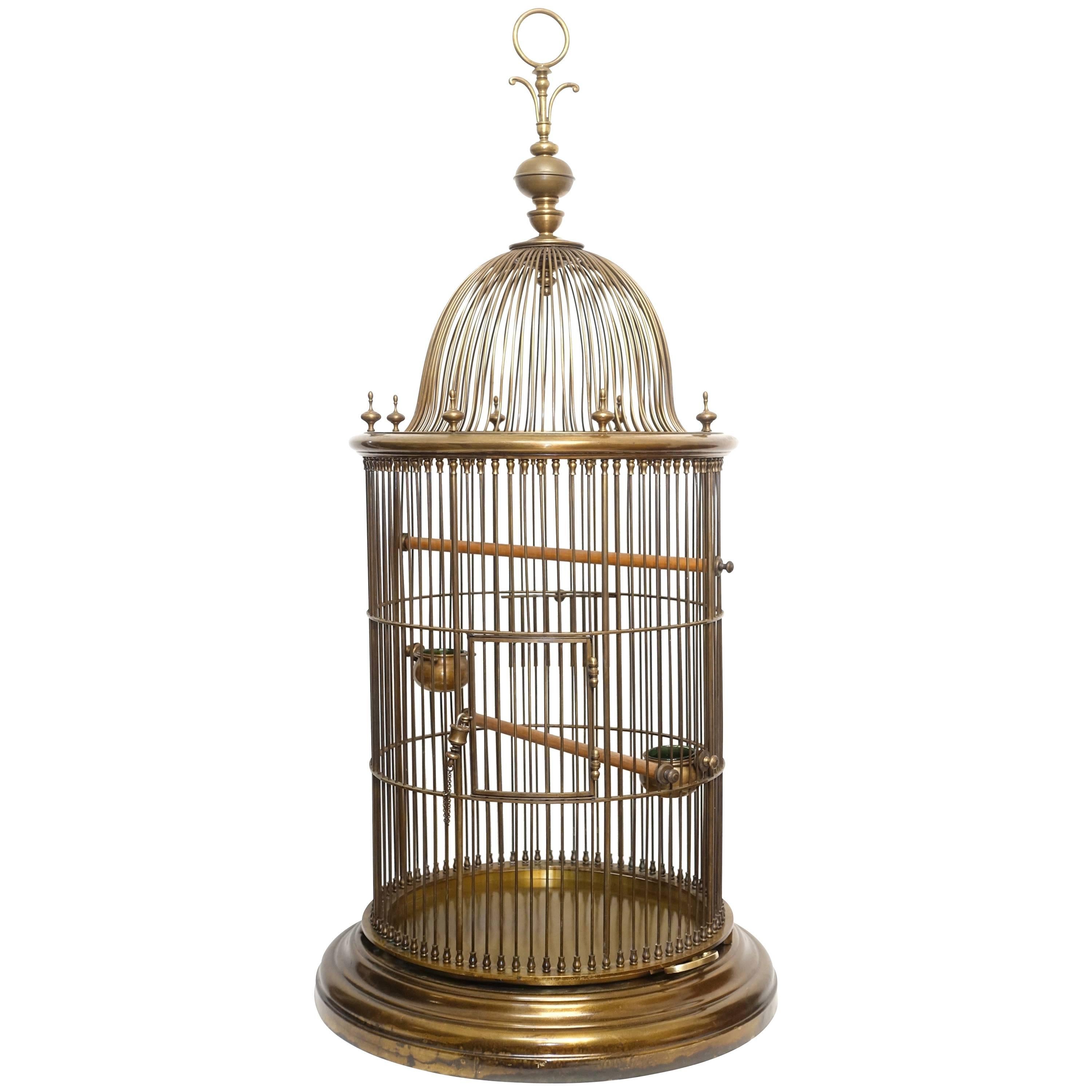 Large Bronze Bird Cage, Late 19th Century