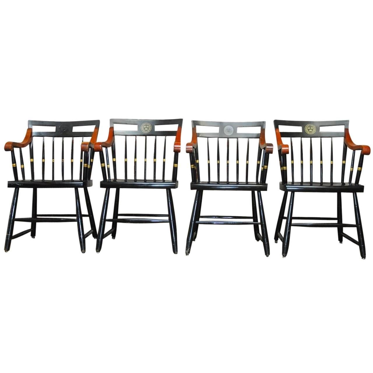 Set of Four Nichols and Stone Harvard Scholar's Chairs