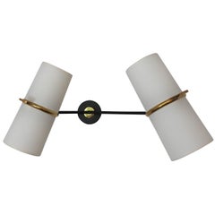 Midcentury Asymmetrical Wall Lamp by Lunel, France, 1950s