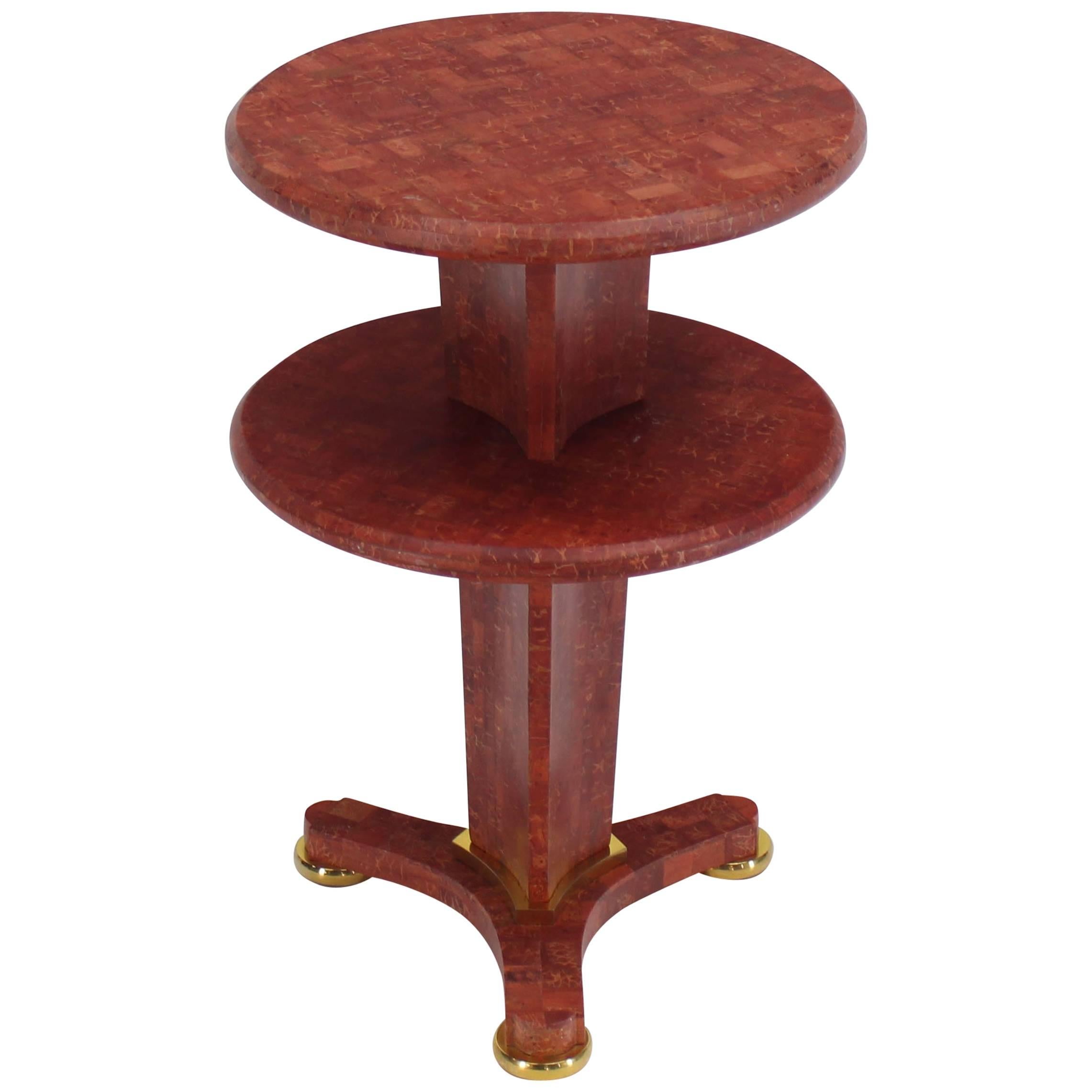 Round Tri Leg Two-Tier Side Table