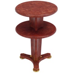 Used Round Tri Leg Two-Tier Side Table