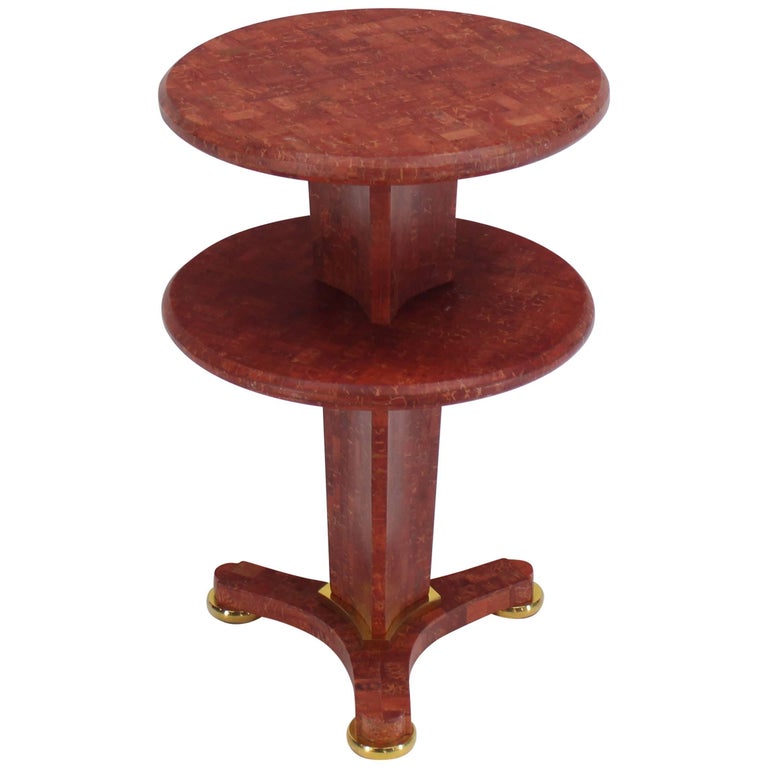 Round Tri Leg TwoTier Side Table For Sale at 1stDibs