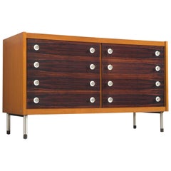George Coslin Cabinet with Eight Drawers in Teak and Metal