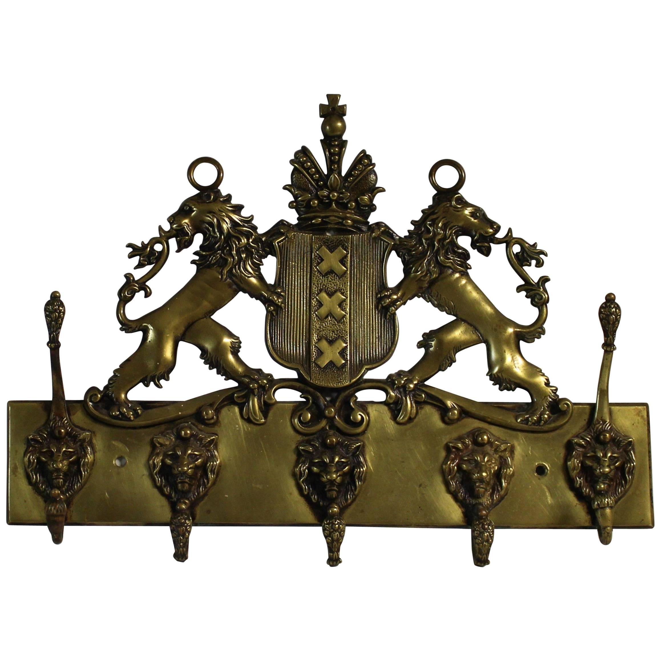 Coat of Arms Brass Coat Hanger