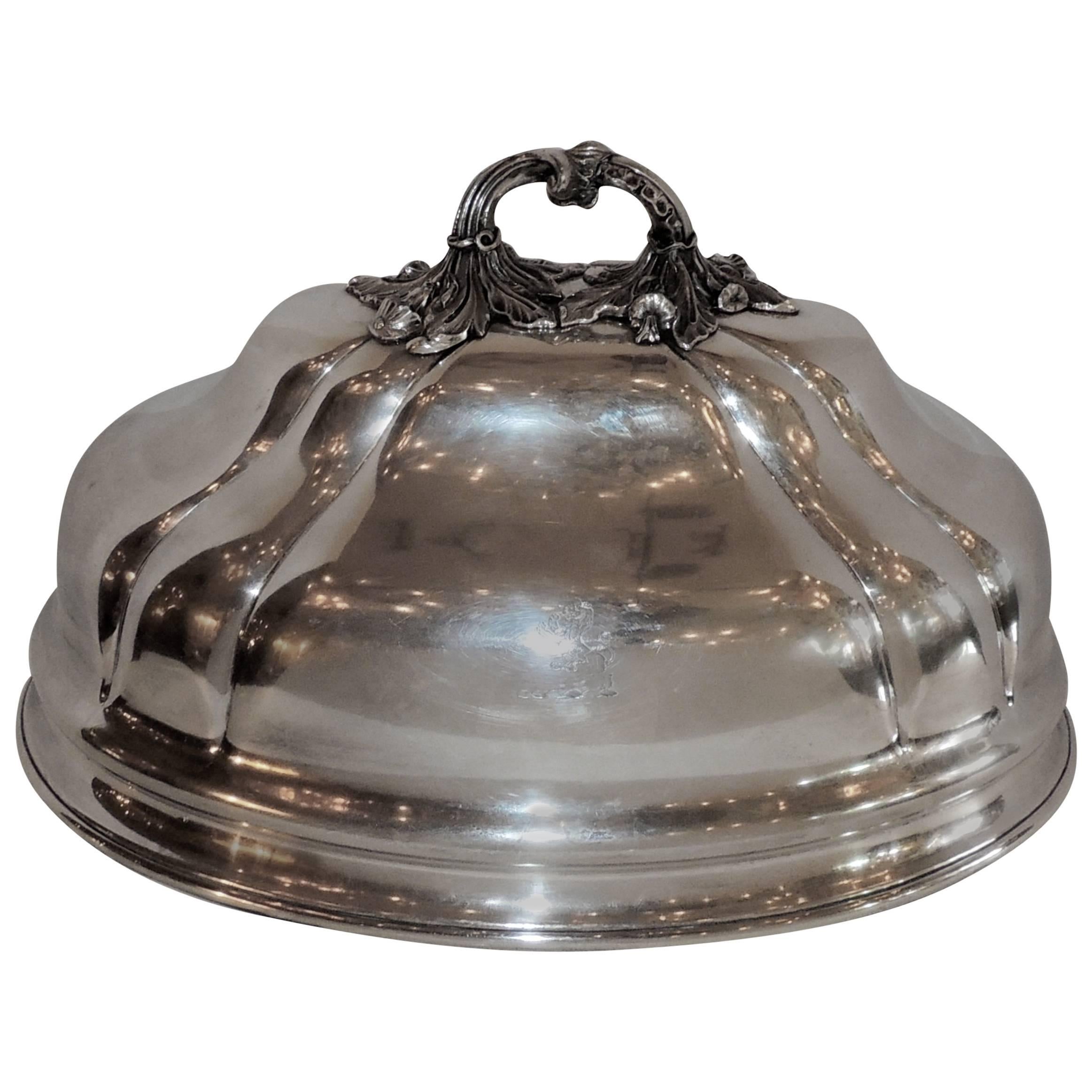 Antique Serving Silver Plated Meat Food Turkey Dome Cover Victorian Cloche Large