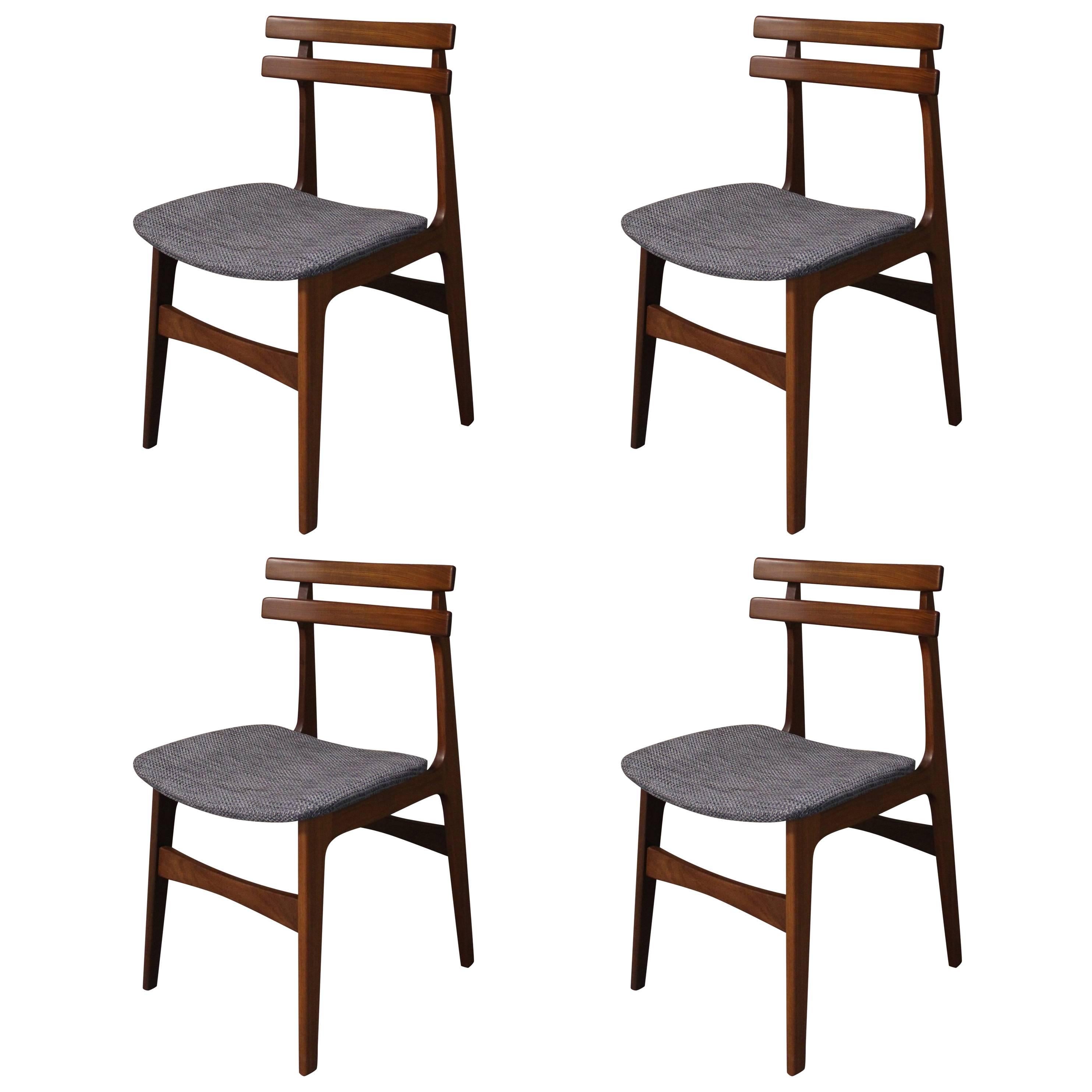 Set of Four Mid-Century Modern Teak Dining Chairs